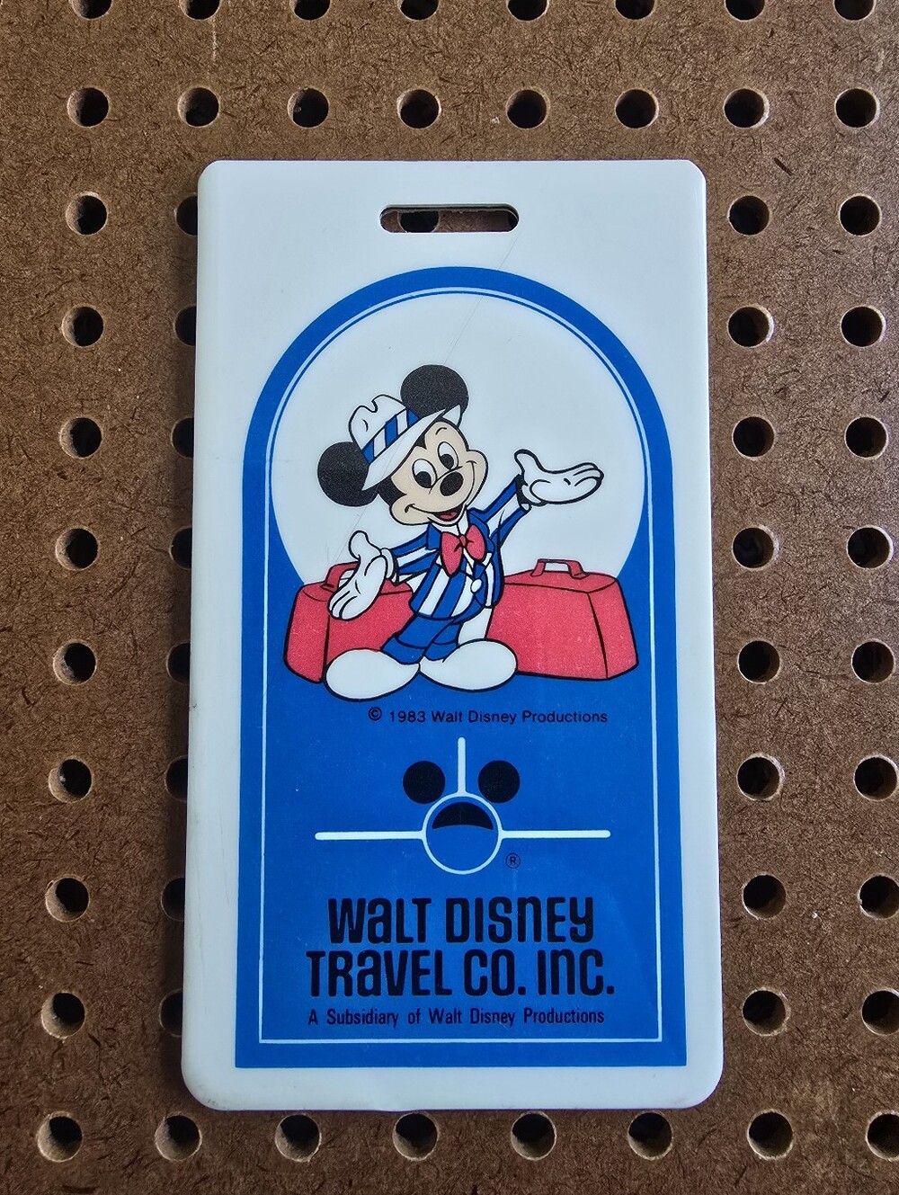 Vintage 1983 Walt Disney Travel Co Inc Mickey Mouse Luggage Tag
